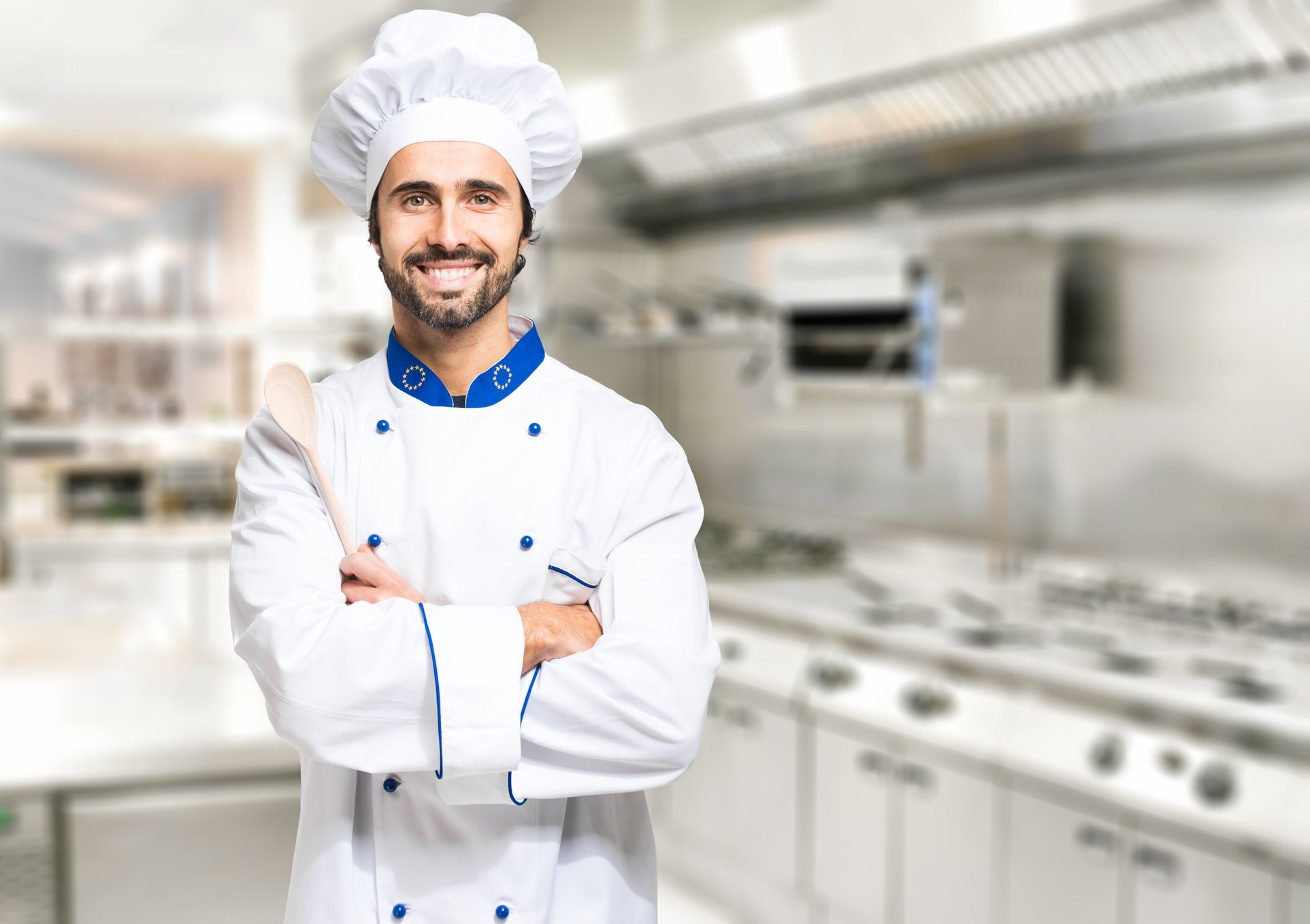 Smiling Chef in His Kitchen